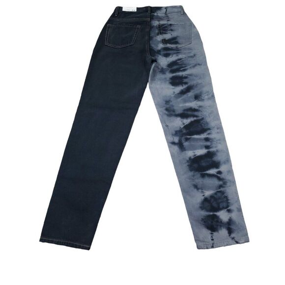 Pacsun Ultra High Rise Slim Jeans Women's Size 24 Two Tone Tie Dye Black Eco - Picture 3 of 10